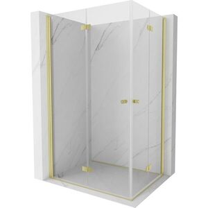 MEXEN/S - Mist-F Duo sprchovací kút skladacie dvere ľavá 80 x 70, transparent, zlato kartáčovaná 8A6-080L-070P-55-00 vyobraziť