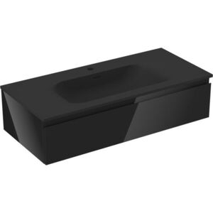 MEXEN/S - Orio kúpeľňová skrinka 100 cm s umývadlom Vela, 1 šuplík, čierna lesk/čierna mat 91A10-10023-1-BF70-W23M71 vyobraziť
