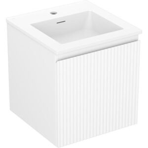 MEXEN/S - Rivel kúpeľňová skrinka 45 cm s umývadlom Otis, 1 šuplík, reliéf, biela mat 91A20-04547-1-BF01-W18M01 vyobraziť