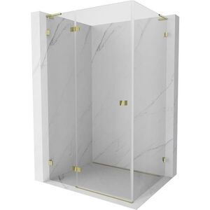 MEXEN/S - Lunar L sprchový kút dvere krídlové ľavá 85 x 90, transparent, zlato 834L-085-090-50-00-L vyobraziť