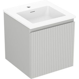 MEXEN/S - Rivel kúpeľňová skrinka 45 cm s umývadlom Otis, 1 šuplík, reliéf, šedá mat/biela mat 91A20-04547-1-BF62-W18M01 vyobraziť
