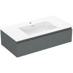 MEXEN/S - Rivel kúpeľňová skrinka 90 cm s umývadlom Otis, 1 šuplík, reliéf, grafit mat/biela mat 91A20-09023-1-BF66-W18M01 vyobraziť