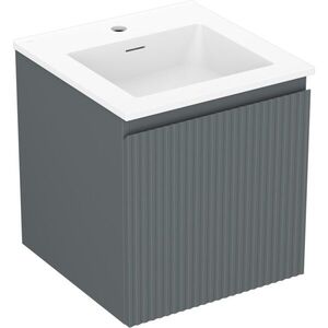 MEXEN/S - Rivel kúpeľňová skrinka 45 cm s umývadlom Otis, 1 šuplík, reliéf, grafit mat/biela mat 91A20-04547-1-BF66-W18M01 vyobraziť