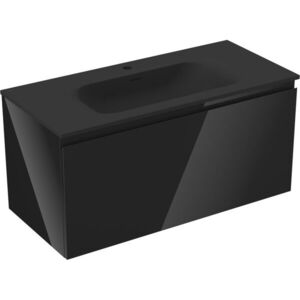 MEXEN/S - Orio kúpeľňová skrinka 100 cm s umývadlom Vela, 1 šuplík, čierna lesk/čierna mat 91A10-10047-1-BF70-W23M71 vyobraziť