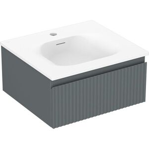 MEXEN/S - Rivel kúpeľňová skrinka 50 cm s umývadlom Vela, 1 šuplík, reliéf, grafit mat/biela mat 91A20-05023-1-BF66-W23M01 vyobraziť