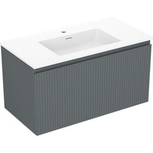 MEXEN/S - Rivel kúpeľňová skrinka 90 cm s umývadlom Otis, 1 šuplík, reliéf, grafit mat/biela mat 91A20-09047-1-BF66-W18M01 vyobraziť