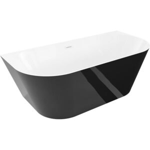 MEXEN/S - Oval Slim voľne stojaca vaňa nástenná 170 x 80, biela/čierna, sifón a prepad biela 52661708075-20 vyobraziť