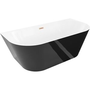 MEXEN/S - Oval Slim voľne stojaca vaňa nástenná 170 x 80, biela/čierna, sifón a prepad meď kartáčovaná 52661708075-65 vyobraziť