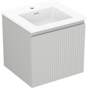 MEXEN/S - Rivel kúpeľňová skrinka 50 cm s umývadlom Otis, 1 šuplík, reliéf, šedá mat/biela mat 91A20-05047-1-BF62-W18M01 vyobraziť