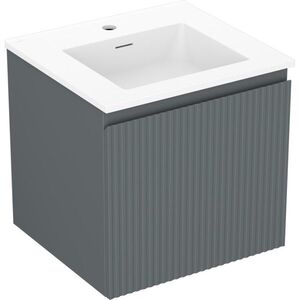 MEXEN/S - Rivel kúpeľňová skrinka 50 cm s umývadlom Otis, 1 šuplík, reliéf, grafit mat/biela mat 91A20-05047-1-BF66-W18M01 vyobraziť