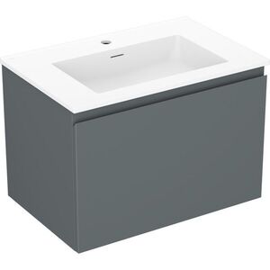 MEXEN/S - Orio kúpeľňová skrinka 70 cm s umývadlom Otis, 1 šuplík, grafit mat/biela mat 91A10-07047-1-BF66-W18M01 vyobraziť