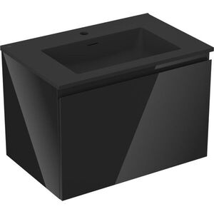 MEXEN/S - Orio kúpeľňová skrinka 70 cm s umývadlom Otis, 1 šuplík, čierna lesk/čierna mat 91A10-07047-1-BF70-W18M71 vyobraziť