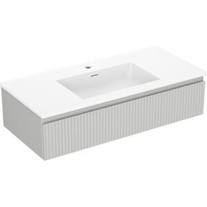MEXEN/S - Rivel kúpeľňová skrinka 100 cm s umývadlom Otis, 1 šuplík, reliéf, sivá mat/biela mat 91A20-10023-1-BF62-W18M01 vyobraziť