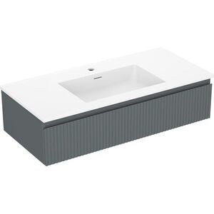 MEXEN/S - Rivel kúpeľňová skrinka 100 cm s umývadlom Otis, 1 šuplík, reliéf, grafit mat/biela mat 91A20-10023-1-BF66-W18M01 vyobraziť