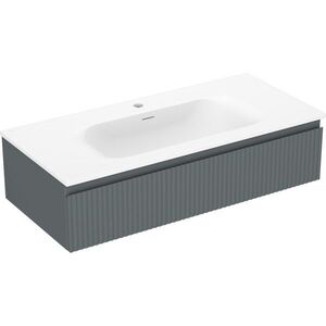 MEXEN/S - Rivel kúpeľňová skrinka 100 cm s umývadlom Vela, 1 šuplík, reliéf, grafit mat/biela mat 91A20-10023-1-BF66-W23M01 vyobraziť