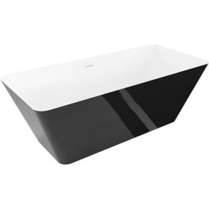 MEXEN/S - Velo Slim voľne stojaca vaňa 170 x 75, biela/čierna, sifón a prepad biela 52811707575-20 vyobraziť
