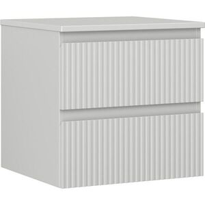 MEXEN/S - Rivel kúpeľňová skrinka pod umývadlo 50 cm s doskou, 2 zásuvky, reliéf, šedá mat 91A20-05047-2-BFFC62 vyobraziť