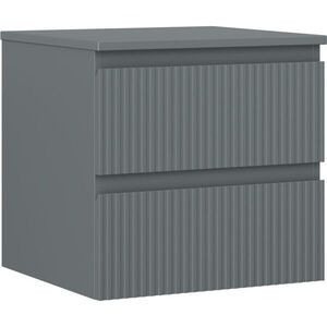 MEXEN/S - Rivel kúpeľňová skrinka pod umývadlo 50 cm s doskou, 2 zásuvky, reliéf, grafit mat 91A20-05047-2-BFFC66 vyobraziť