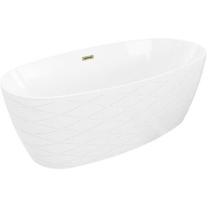 MEXEN/S - Olea voľne stojaca vaňa vzor 170 x 80, biela, sifón a prepad zlatá 52821708000-50 vyobraziť