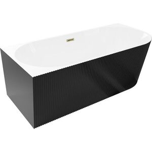 MEXEN/S - Silo voľne stojaca rohová vaňa ľavá reliéf 170 x 80, biela/čierna, sifón a prepad zlatá 52891708075L-50 vyobraziť
