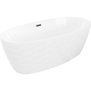 MEXEN/S - Olea voľne stojaca vaňa vzor 170 x 80, biela, sifón a prepad čierna 52821708000-70 vyobraziť