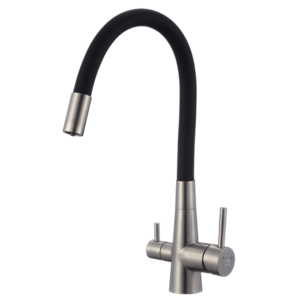 Laveo - Riveco - drezová batéria s elastickým ramenom, , pripojenie k vodnému filtru, kartáčovaná oceľ BRI_768D vyobraziť