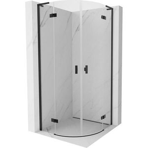 MEXEN/S - Mist L sprchový kút štvrťkruh, krídlové 90 x 90, transparent, čierna 8A33L-090-090-70-00 vyobraziť
