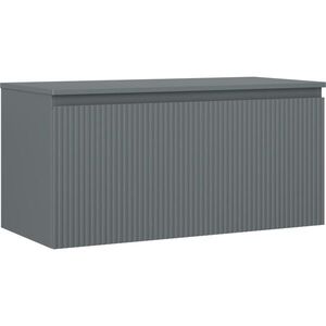 MEXEN/S - Rivel kúpeľňová skrinka pod umývadlo 100 cm s doskou, 1 šuplík, reliéf, grafit mat 91A20-10047-1-BFC66 vyobraziť