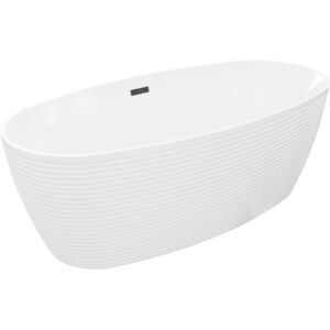 MEXEN/S - Lira voľne stojaca vaňa vzor 170 x 80, biela, sifón a prepad čierna 52831708000-70 vyobraziť