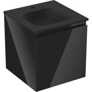 MEXEN/S - Orio kúpeľňová skrinka 45 cm s umývadlom Vela, 1 šuplík, čierna lesk/čierna mat 91A10-04547-1-BF70-W23M71 vyobraziť