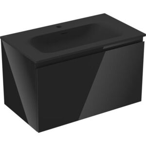 MEXEN/S - Orio kúpeľňová skrinka 80 cm s umývadlom Vela, 1 šuplík, čierna lesk/čierna mat 91A10-08047-1-BF70-W23M71 vyobraziť