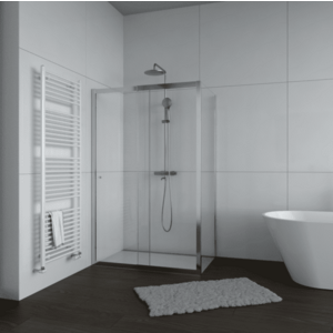 H K - Sprchovací kút Flexi 100x80, L/P variant vrátane sprchovej vaničky z liateho mramoru SE-FLEXI10080/THOR-10080 vyobraziť
