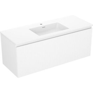 MEXEN/S - Rivel kúpeľňová skrinka 120 cm s umývadlom Otis, 1 šuplík, reliéf, biela mat 91A20-12047-1-BF01-W18M01 vyobraziť