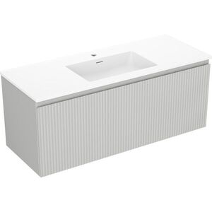 MEXEN/S - Rivel kúpeľňová skrinka 120 cm s umývadlom Otis, 1 šuplík, reliéf, šedá mat/biela mat 91A20-12047-1-BF62-W18M01 vyobraziť