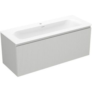 MEXEN/S - Rivel kúpeľňová skrinka 120 cm s umývadlom Vela, 1 šuplík, reliéf, šedá mat/biela mat 91A20-12047-1-BF62-W23M01 vyobraziť