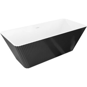 MEXEN/S - Tava voľne stojaca vaňa reliéf 170 x 75, biela/čierna, sifón a prepad biela 52851707575-20 vyobraziť