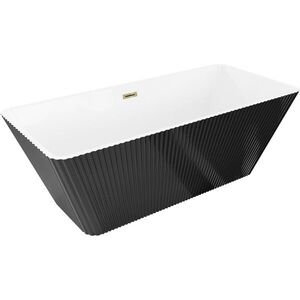 MEXEN/S - Tava voľne stojaca vaňa reliéf 170 x 75, biela/čierna, sifón a prepad zlatá 52851707575-50 vyobraziť