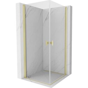 MEXEN/S - Mist-B Duo sprchovací kút dvere krídlové 70 x 70, transparent, zlato kartáčovaná 8A2-070-070-55-00 vyobraziť