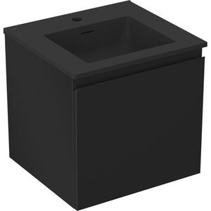 MEXEN/S - Orio kúpeľňová skrinka 50 cm s umývadlom Otis, 1 šuplík, čierna mat 91A10-05047-1-BF71-W18M71 vyobraziť