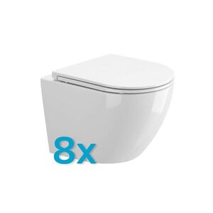 Mereo WC závesné kapotované, RIMLESS, 490x370x360, keramické, vr. sedátka CSS123, 8ks VSD82SAKCE8 vyobraziť