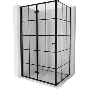 MEXEN/S - Mist-F sprchovací kút skladacie dvere ľavá 85 x 95, čierna kratka, čierna 8A6T-085-095-70-77-L vyobraziť