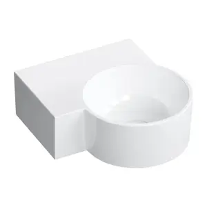 OMNIRES - OVO M+ umývadlo na dosku/závesné - ľavé, 33 x 34 cm, biele lesk; OVO335UWLBP vyobraziť