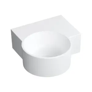 OMNIRES - OVO M+ umývadlo na dosku/závesné - pravé, 33 x 34 cm, biele mat; OVO335UWPBM vyobraziť