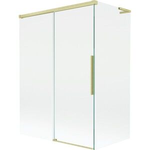 MEXEN/S - Rox L vaňová zástena 2-krídlová posuvná 120 + 70 x 150, transparent, zlatá kartáčovaná 8C9L-120-070-55-00 vyobraziť