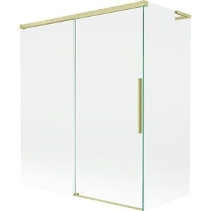 MEXEN/S - Rox L vaňová zástena 2-krídlová posuvná 140 + 70 x 150, transparent, zlatá kartáčovaná 8C9L-140-070-55-00 vyobraziť