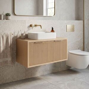REA - Kúpeľňová skrinka pod umývadlo Core 80cm Beige REA-M0407 vyobraziť