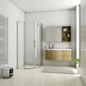 H K - Štvrťkruhový sprchovací kút MELODY S2 80x80 s dvojkrídlovými dverami, chróm, vrátane sprchovej vaničky z liateho mramoru MELODYS280/THOR-80Q vyobraziť