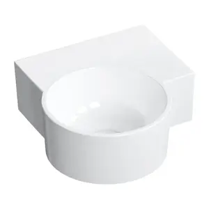OMNIRES - OVO M+ umývadlo nábytkové/závesné - pravé, 33 x 34 cm, biely lesk OVO335UWPBP vyobraziť