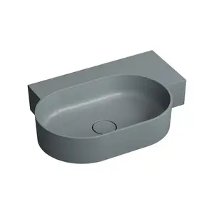 OMNIRES - OVO M+ umývadlo na dosku/závesné - pravé, 64 x 44 cm, ash grey mat; OVO645UWPAG vyobraziť