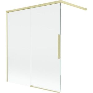 MEXEN/S - Rox vaňová zástena 2-krídlová posuvná 140 x 150, transparent, zlatá kartáčovaná 8C9-140-003-55-00 vyobraziť